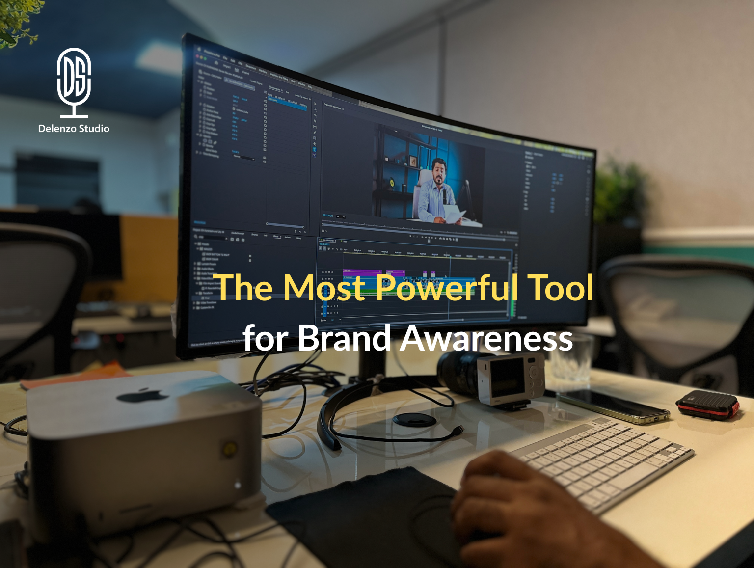 Visual concept showing the most powerful tool for brand awareness with digital marketing icons and brand growth visuals