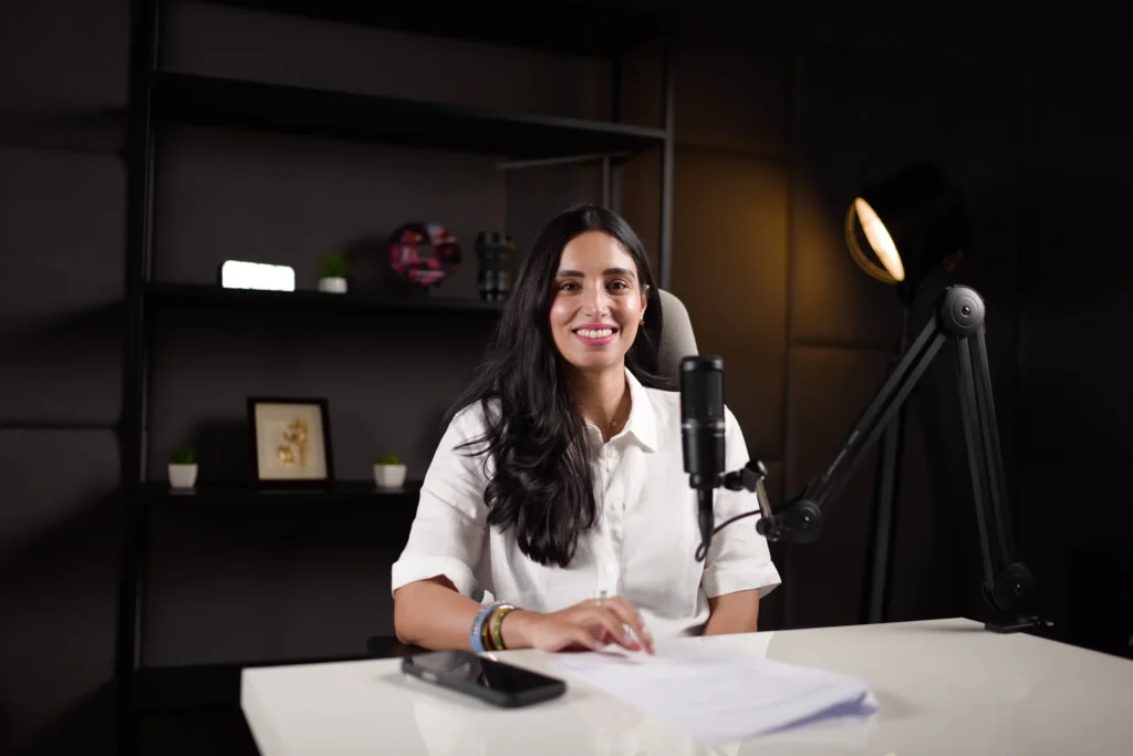 Zeynub podcast hosted at delenzo studio. BEST PHOTOSHOOT STUDIO IN LAHORE