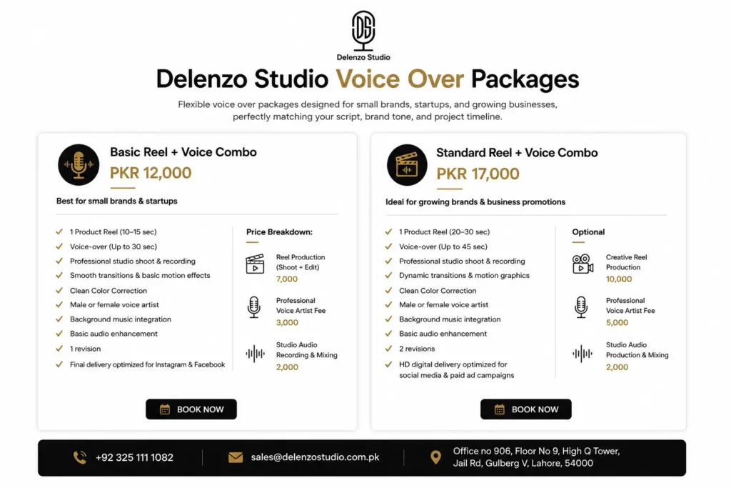 Delenzo Studio Voice Over Packages