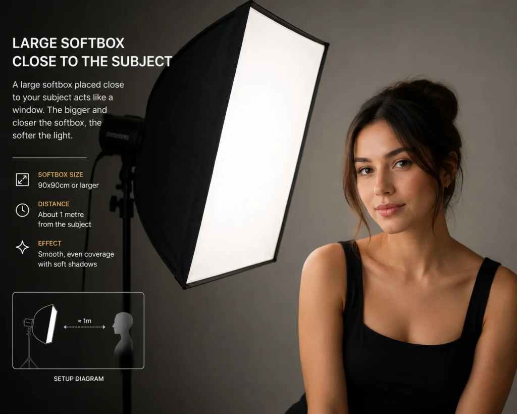 Large Softbox Close to the Subject
