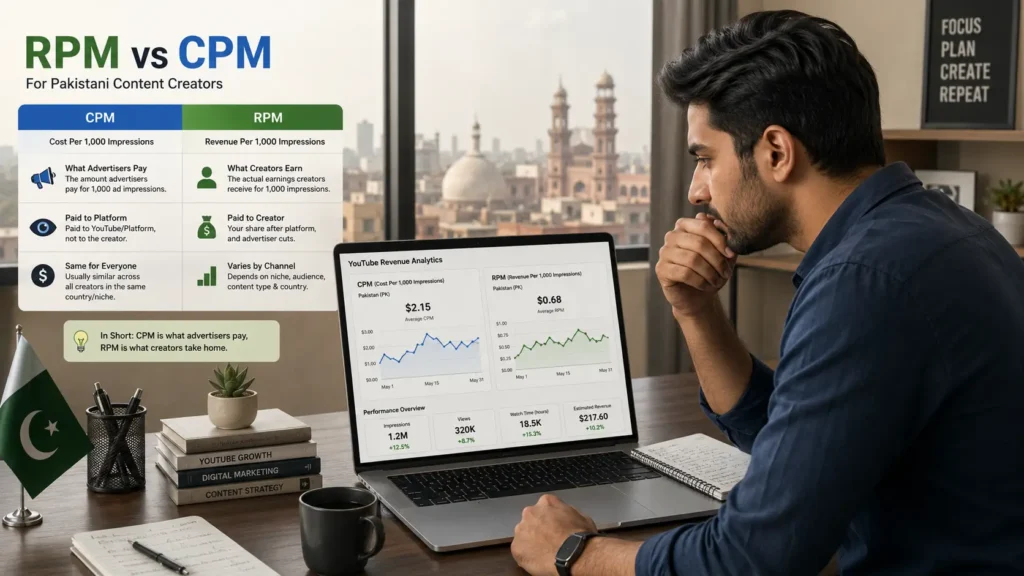 RPM vs. CPM: What Pakistani Creators Should Actually Expect