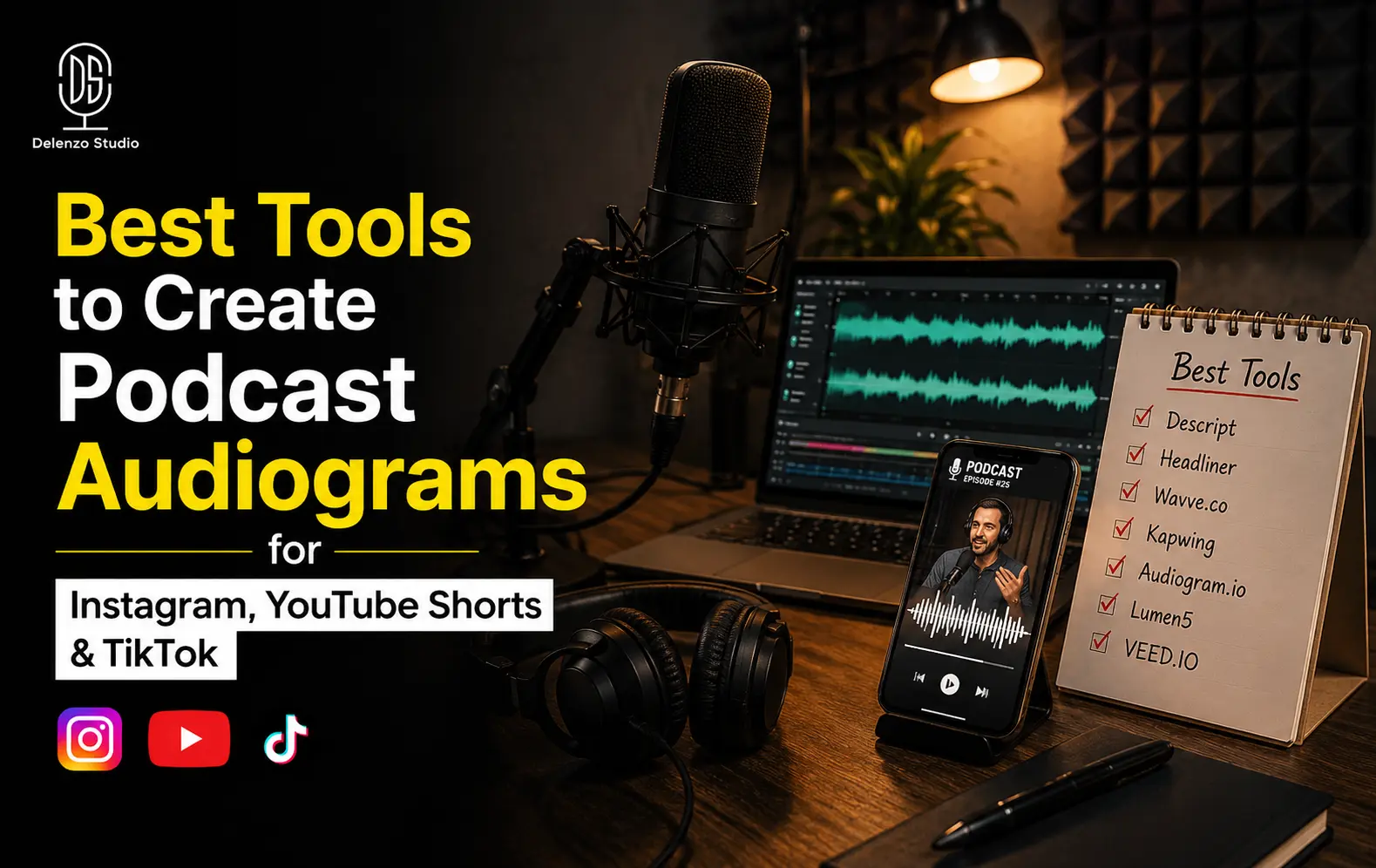 Best Tools to Create Podcast Audiograms for Instagram, YouTube Shorts & TikTok