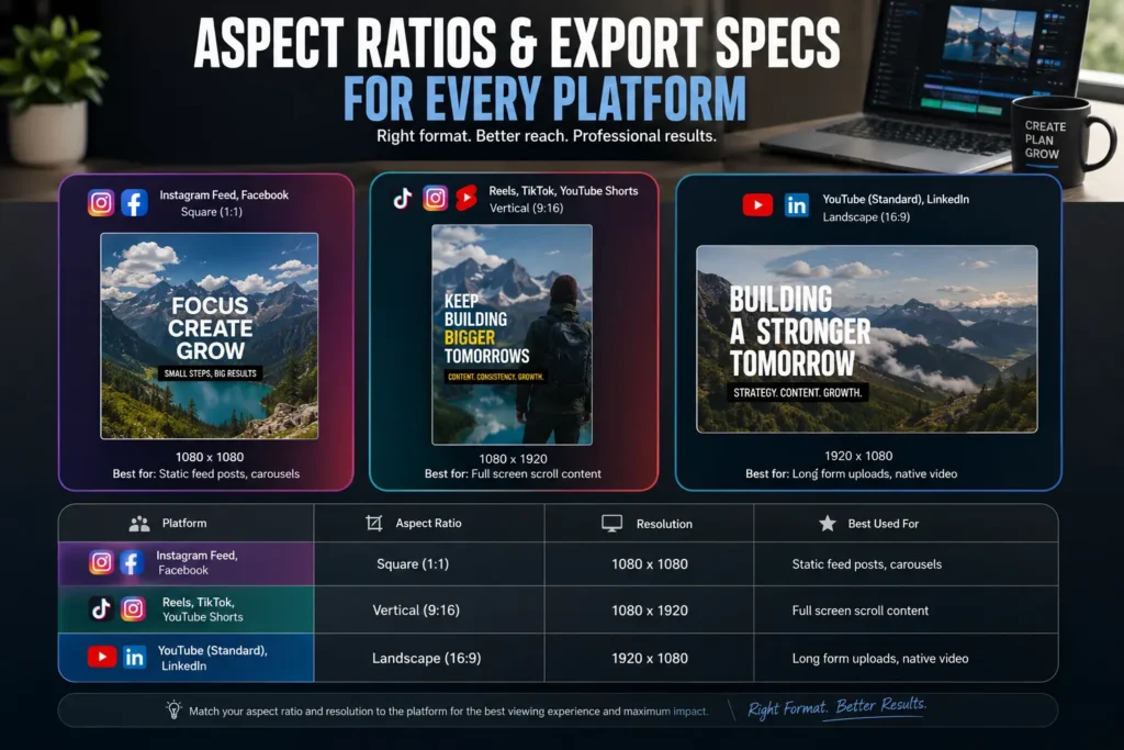 Aspect Ratios and Export Specs for Each Platform