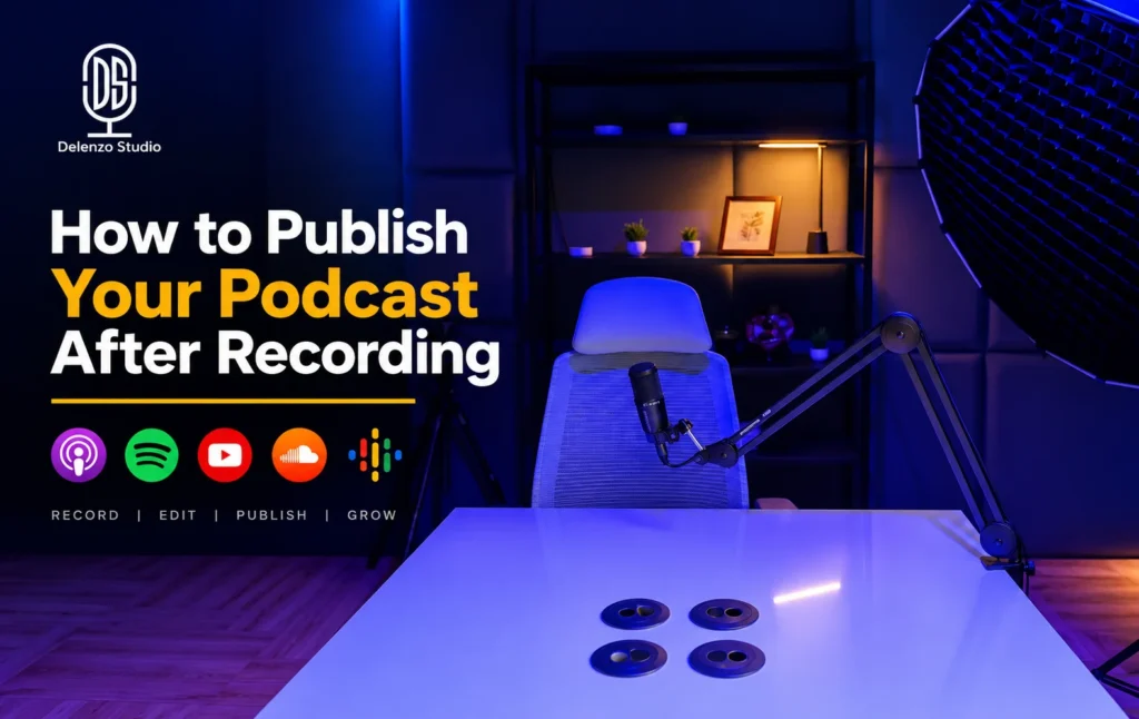 How to publish a podcast after recording flow diagram