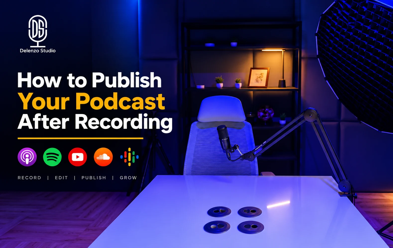 How to publish a podcast after recording flow diagram